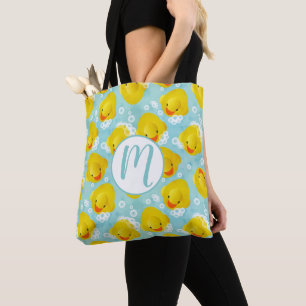 Bolsa Tote Padrão de Banho de Patos de Borracha