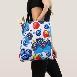 Bolsa Tote Padrão de Berry Vibrante