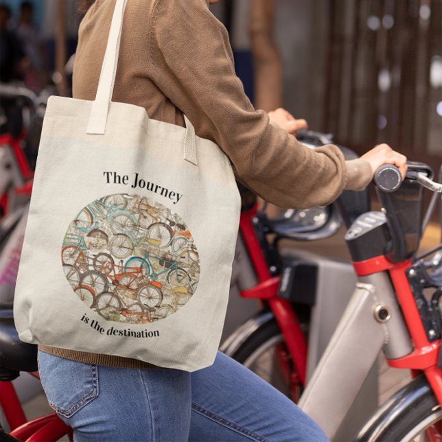 Bolsa Tote Padrão de Bicicleta Colorida personalizável (Criador carregado)