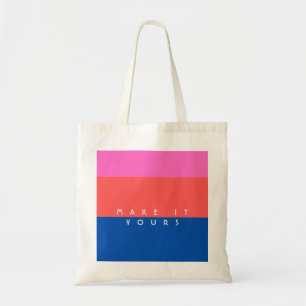 Bolsa Tote Padrão de Bloco de Cor Moderno Personalizado