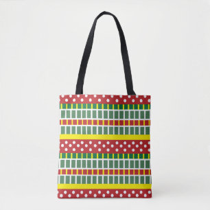 Bolsa Tote Padrão de Bolinhas de Stripes Coloridas