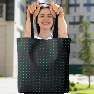 Bolsa Tote Padrão de Bolinhas Fofo Simples Moderno Azul Verde