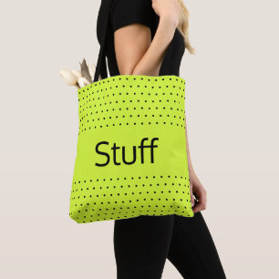 Bolsa Tote Padrão de Bolinhas preta