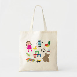 Bolsa Tote Padrão de Brinquedos para Crianças Bonitas