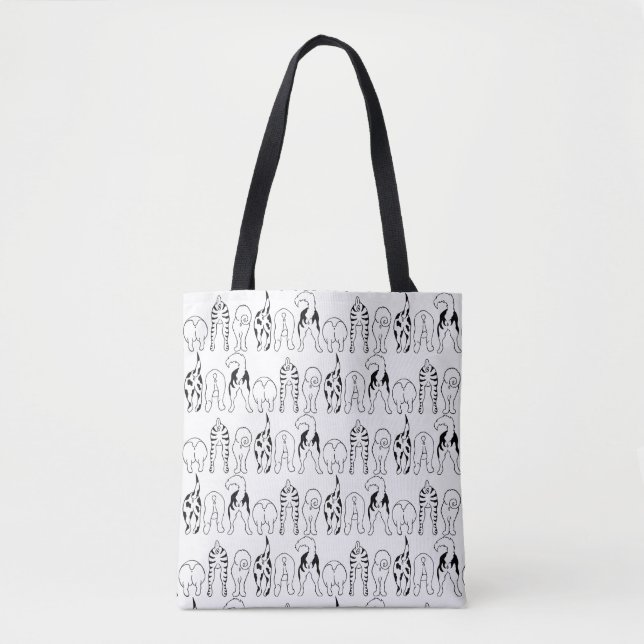 Bolsa Tote Padrão de Bumbuns de cães (Frente)