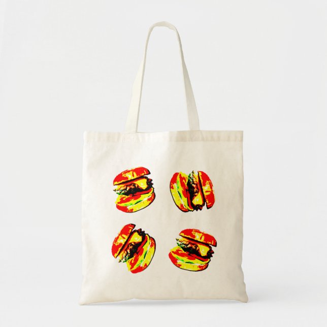 Bolsa Tote Padrão de Burger (Frente)