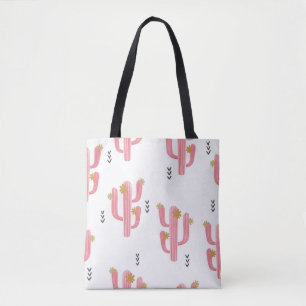 Bolsa Tote Padrão de cacto fluvial sem cor de água. Vint