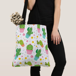 Bolsa Tote Padrão de Cactus Cute