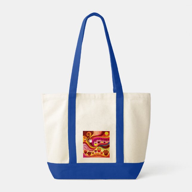 Bolsa Tote Padrão de Café e Muffins (Verso)