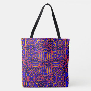Bolsa Tote Padrão de Caleidoscópio Cloroso Retro