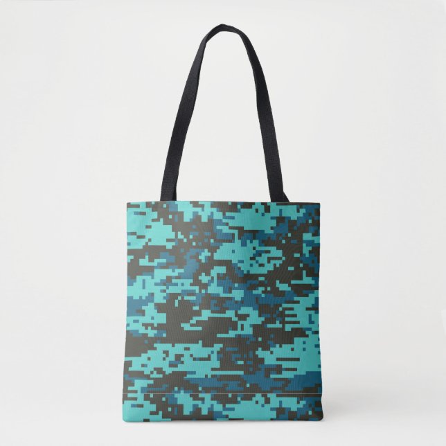 Bolsa Tote Padrão de Camo Digital Blues (Frente)