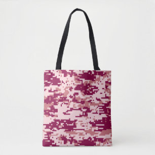Bolsa Tote Padrão de Camo Digital rosa