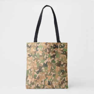 Bolsa Tote Padrão de Camo - Laranja Verde Preto