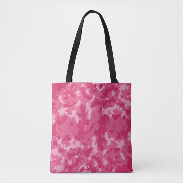 Bolsa Tote Padrão de Camo Rosa (Frente)