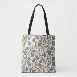 Bolsa Tote Padrão de Campainha Azul - Flor Botânica Estética