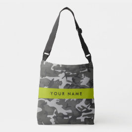 Bolsa Tote Padrão de Camuflagem Cinza, Seu nome, Personalizar
