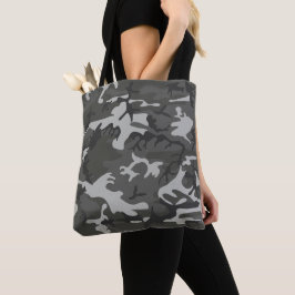 Bolsa Tote Padrão de Camuflagem de cinzas, Padrão Militar, Ex