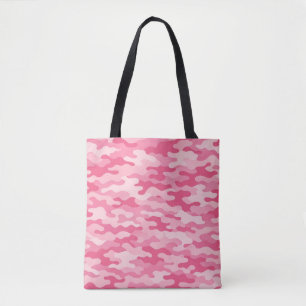 Bolsa Tote Padrão de Camuflagem Feminino Rosa