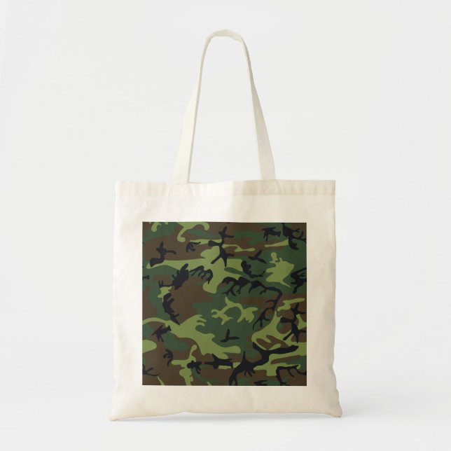 Bolsa Tote Padrão de Camuflagem Verde (Frente)