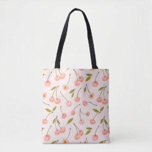 Bolsa Tote Padrão de Cereja de Aquarela