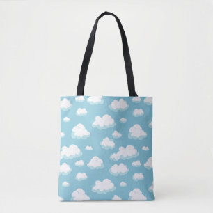 Bolsa Tote Padrão de céu azul e nuvens