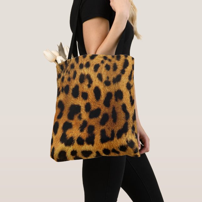 Bolsa Tote padrão de chic do animal marrom impressão leopardo (Close Up)