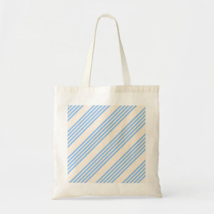 Bolsa Tote Padrão de cinco faixas azul e bege