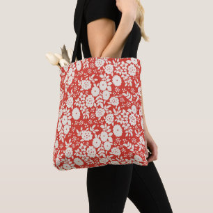 Bolsa Tote Padrão de Cinza da margarida de flores