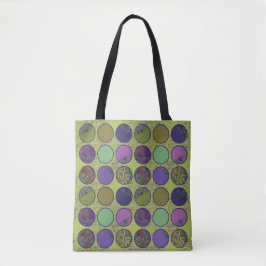 Bolsa Tote Padrão de Círculo Abstrato Denso Completo