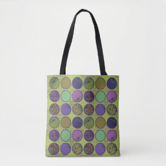 Bolsa Tote Padrão de Círculo Abstrato Denso Completo