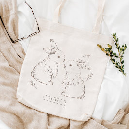 Bolsa Tote Padrão de coelho da vinha-ceta