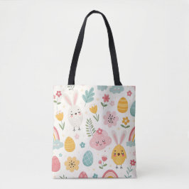 Bolsa Tote Padrão de Coelho de Páscoa