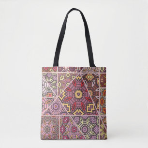 Bolsa Tote Padrão de colcha de retalhos. Vintage decoration
