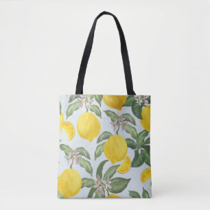 Bolsa Tote Padrão de colheita de Frutas tropicais de Lemon