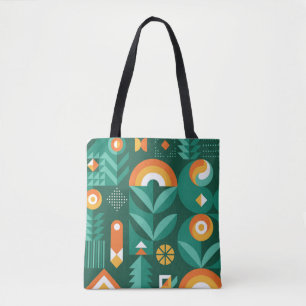 Bolsa Tote padrão de colheita geométrica abstrato no escand
