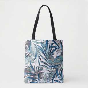 Bolsa Tote Padrão de colheita tropical de moda floral com pal