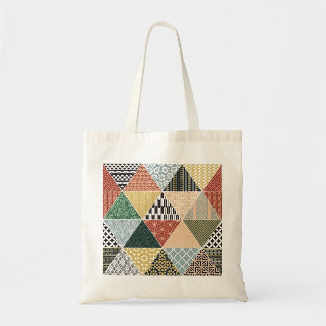 Bolsa Tote Padrão de Coloração Étnica Tribal (Frente)