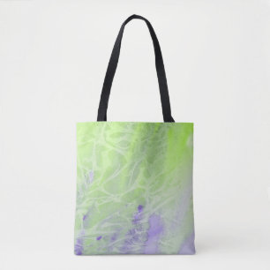 Bolsa Tote Padrão de Concha de Tartaruga com Folha Verde e La