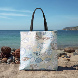 Bolsa Tote Padrão de conchas de Summer Beach