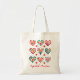 Bolsa Tote Padrão de Coração de São Valentão Fofo