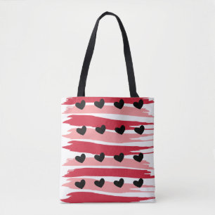 Bolsa Tote Padrão de Corações do Dia dos Namorados