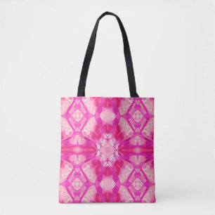 Bolsa Tote Padrão de Corante Rosa-Rosa Fuchsia e Pastel