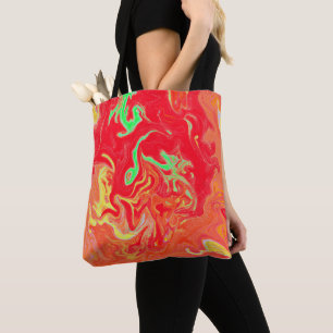 Bolsa Tote Padrão de Cores de Água Vibrante Colorida