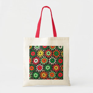 Bolsa Tote Padrão de Crochet nos Círculos das Avós Colorid