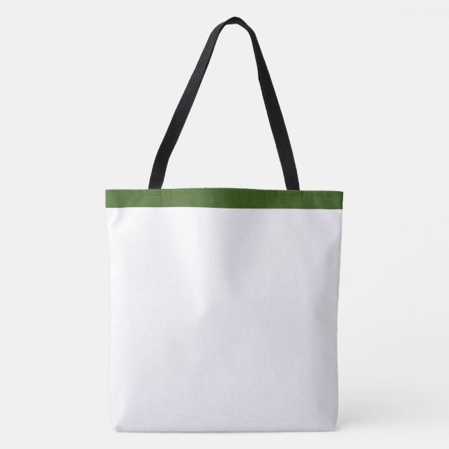 Bolsa Tote Padrão de Cruz Verde Floresta e Branco (Frente)