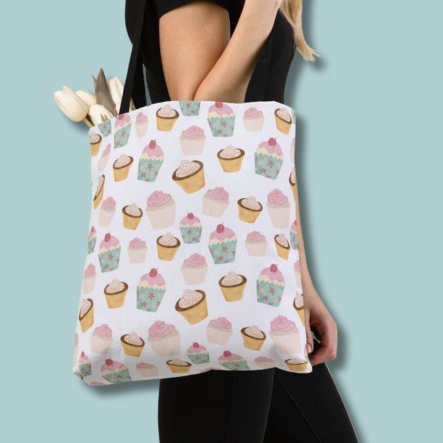 Bolsa Tote Padrão de Cupcake (Cupcake pattern tote bag)
