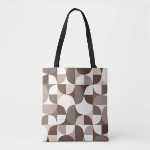Bolsa Tote Padrão de Curvas Geométricas Retroativas - Terra B