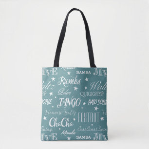 Bolsa Tote Padrão de dança do salão Cor de Fundo Personaliz