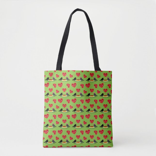 Bolsa Tote Padrão de Data Romântica dos Meatball (Frente)