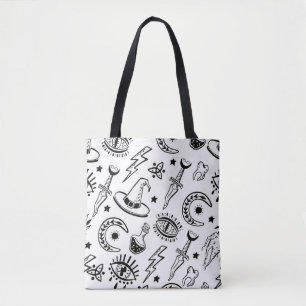 Bolsa Tote Padrão de Desenho de Tinta Mágica Sem Olhos